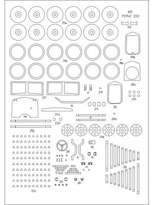 PZInz 222 Lasercut Spanten, Räder und Details