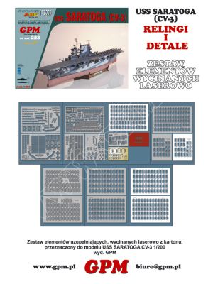 Lasercutsatz Details, Pontons & Relinge für USS Saratoga