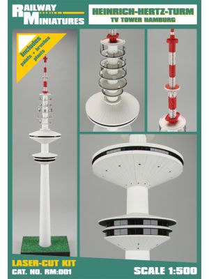 Heinrich-Hertz-Turm Fernsehturm Hamburg 1:500 Lasercut-Modell