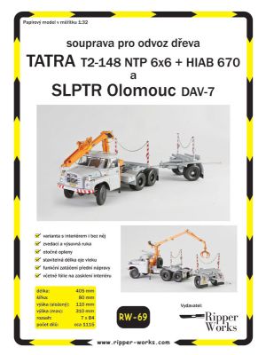 Tatra T2-148 NTP Holzauflieger mit Kran