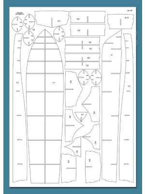 Lasercutset Spanten und Details für Komar-Klasse