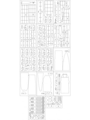 Lasercutsatz Spanten für IJN Ise