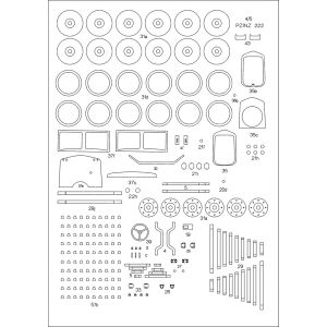 PZInz 222 Lasercut Spanten, Räder und Details