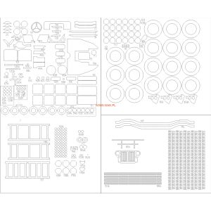Lasercutsatz Spanten, Reifenprofile für Willys MB Jeep Airborne