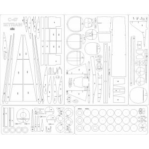 Lasercutsatz Spanten für C-47B Skytrain