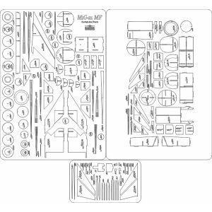 Lasercutsatz Spanten und Details für MiG-21 MF 