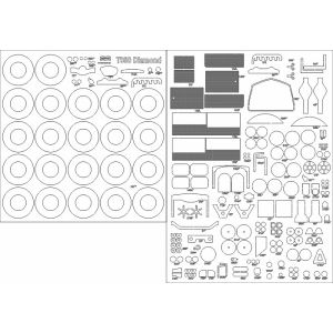 Lasercutsatz Spanten und Details für T980 Diamond